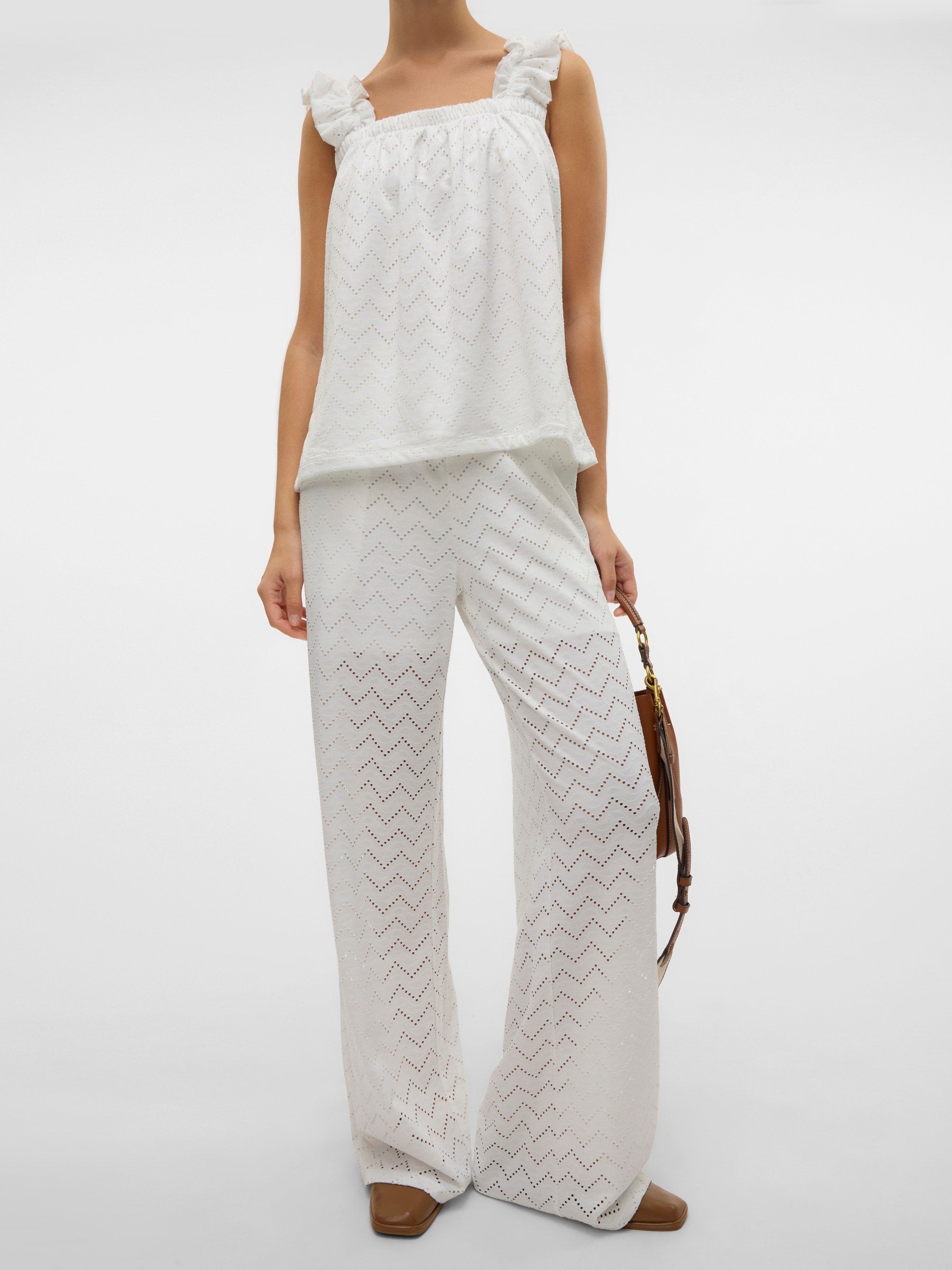 VERO MODA VMTHAS wide pant vo in snow white - Image 5