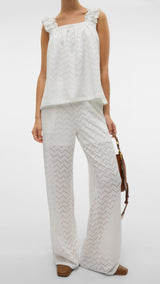 VERO MODA VMTHAS wide pant vo in snow white - Image 5