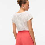 VERO MODA VMTHAS v-neck top vo in snow white - Image 2