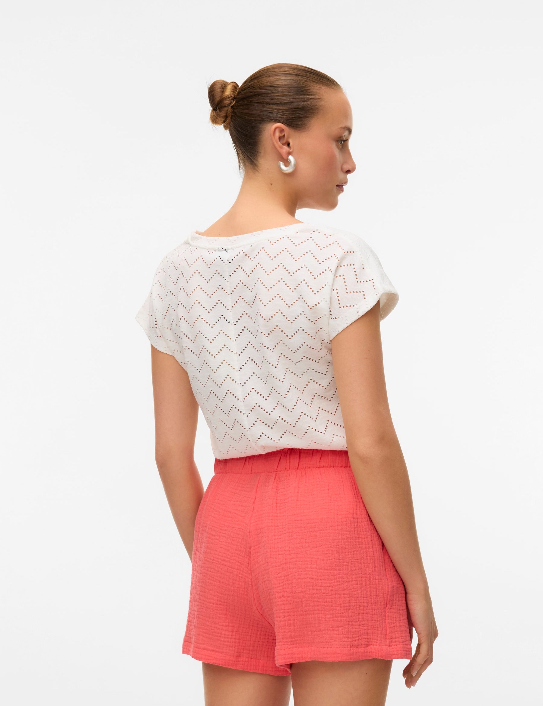 VERO MODA VMTHAS v-neck top vo in snow white - Image 2