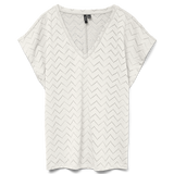 VERO MODA VMTHAS v-neck top vo in snow white - Image 3