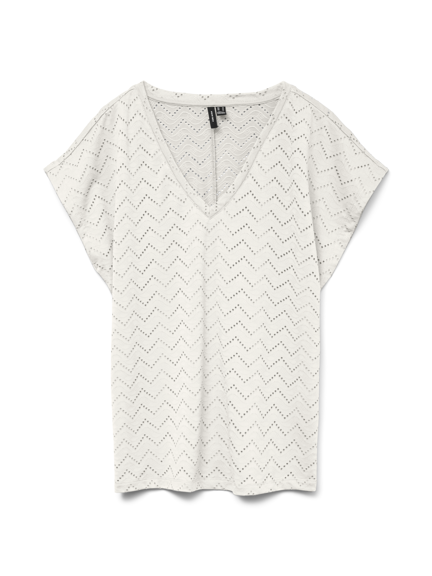 VERO MODA VMTHAS v-neck top vo in snow white - Image 3