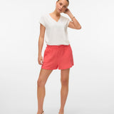 VERO MODA VMTHAS v-neck top vo in snow white - Image 4
