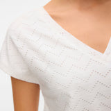 VERO MODA VMTHAS v-neck top vo in snow white - Image 6