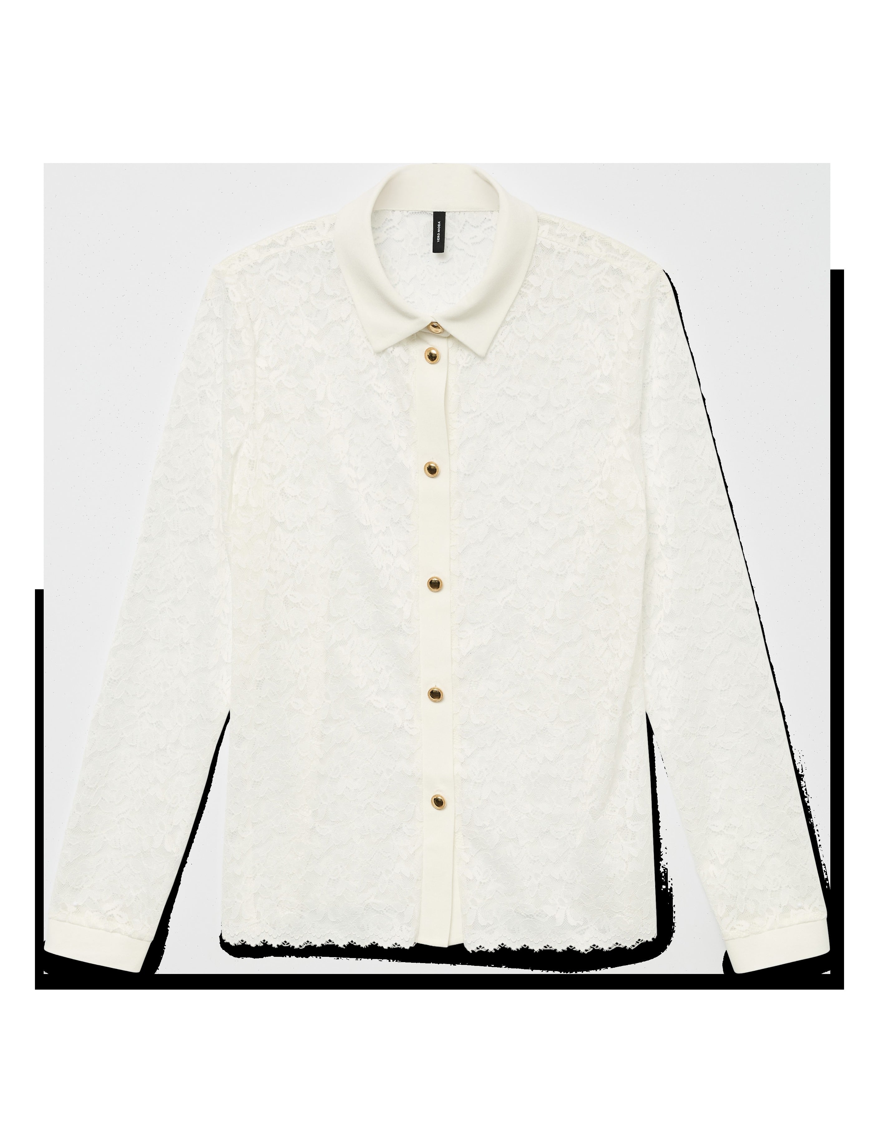 VERO MODA VMTILLE lace shirt top in snow white - Image 3