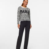 VERO MODA VMTRES bien o-neck pullover in birch w. black - Image 1