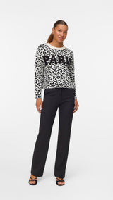 VERO MODA VMTRES bien o-neck pullover in birch w. black - Image 1