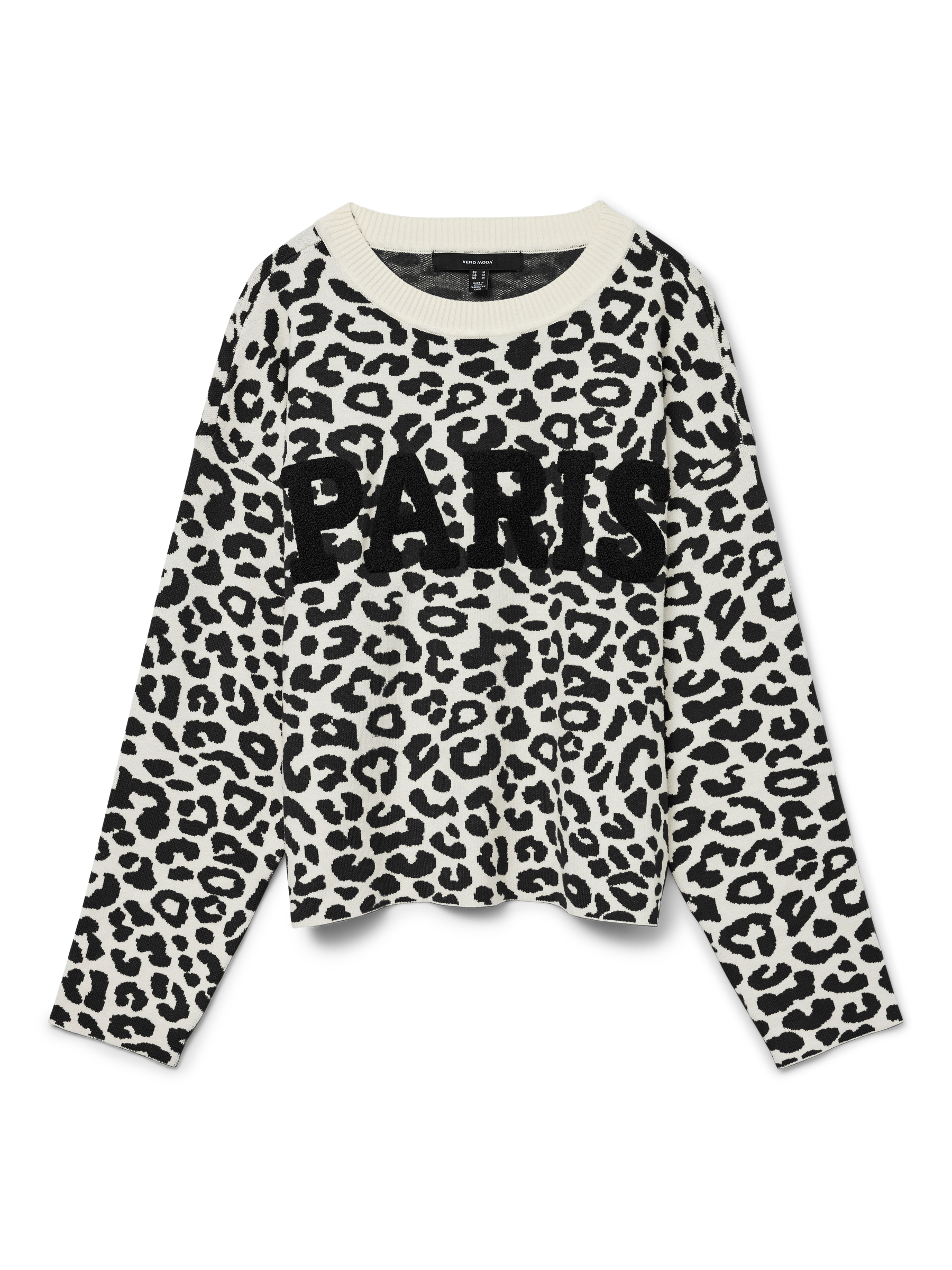 VERO MODA VMTRES bien o-neck pullover in birch w. black - Image 3
