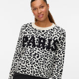 VERO MODA VMTRES bien o-neck pullover in birch w. black - Image 4