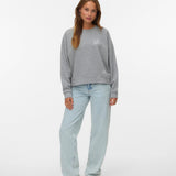 VERO MODA VMTRINA sweat box boo in light grey melange california 86 - Image 1