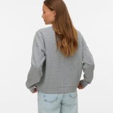 VERO MODA VMTRINA sweat box boo in light grey melange california 86 - Image 2