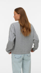 VERO MODA VMTRINA sweat box boo in light grey melange california 86 - Image 2