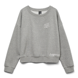 VERO MODA VMTRINA sweat box boo in light grey melange california 86 - Image 3