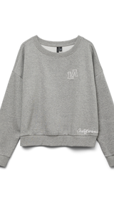 VERO MODA VMTRINA sweat box boo in light grey melange california 86 - Image 3