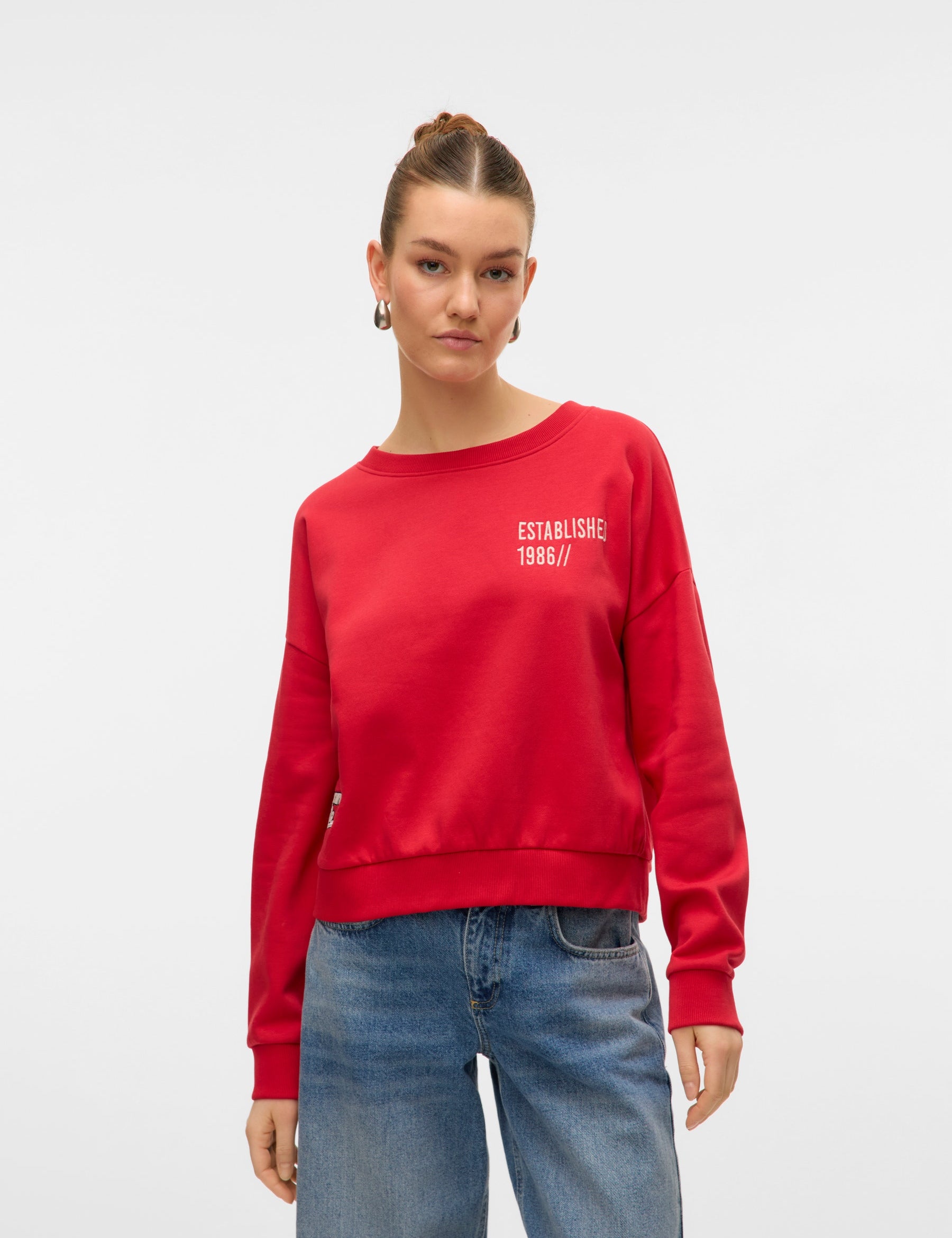 VERO MODA VMTRINA sweat box boo in ribbon red michigan state - Image 1