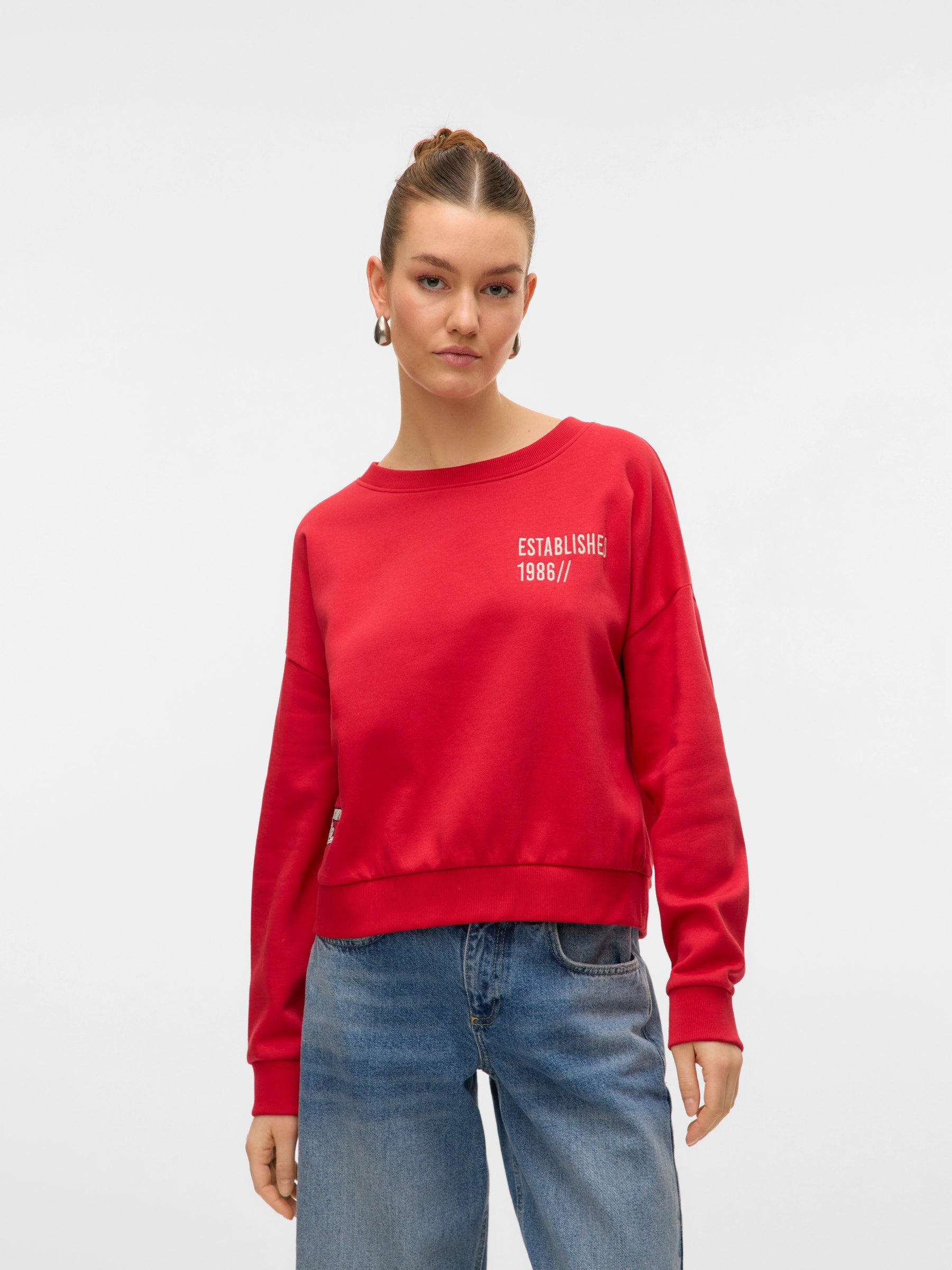VERO MODA VMTRINA sweat box boo in ribbon red michigan state - Image 1
