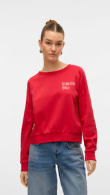 VERO MODA VMTRINA sweat box boo in ribbon red michigan state - Image 1