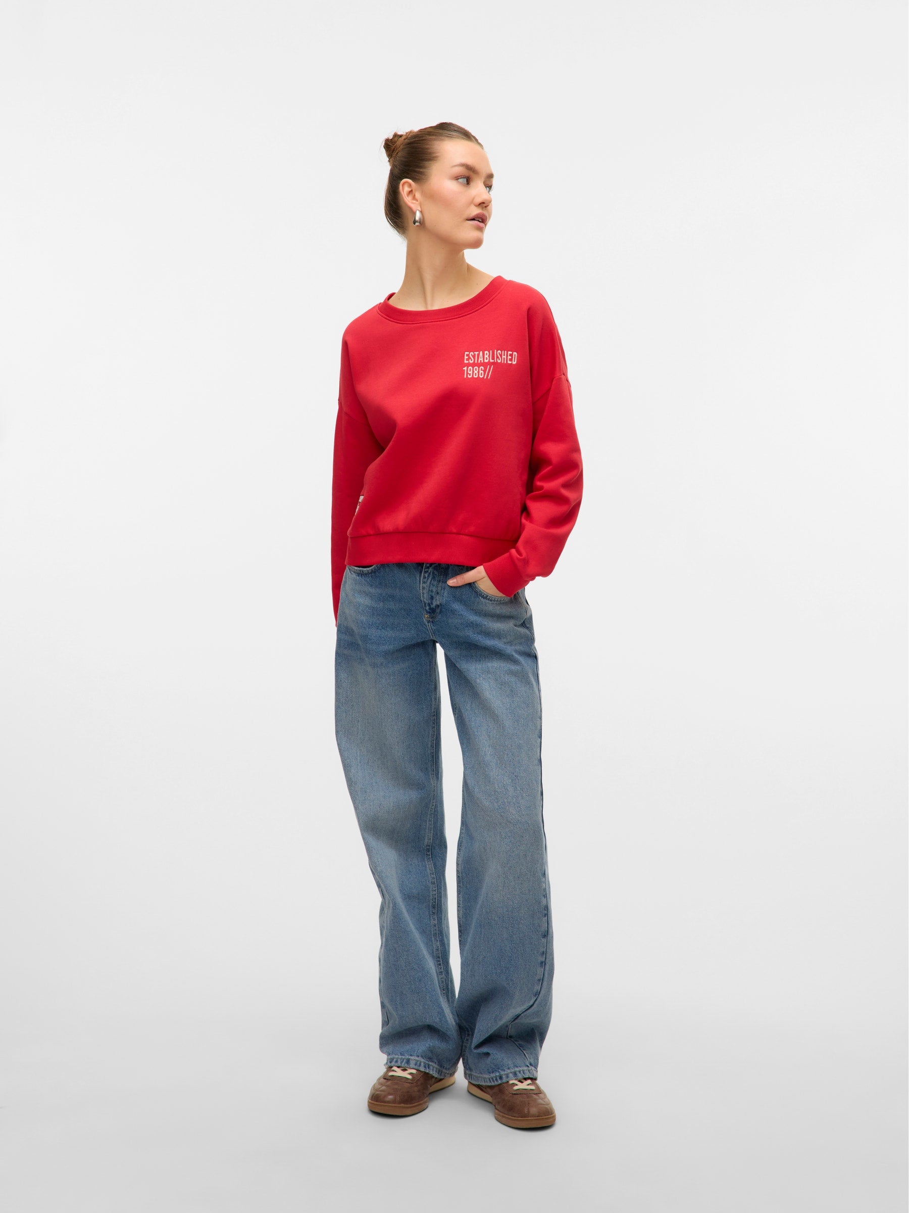 VERO MODA VMTRINA sweat box boo in ribbon red michigan state - Image 4