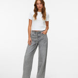 VERO MODA VMWIEN wide belt jeans in light grey denim - Image 1