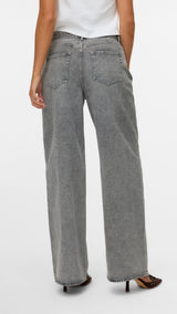 VERO MODA VMWIEN wide belt jeans in light grey denim - Image 2