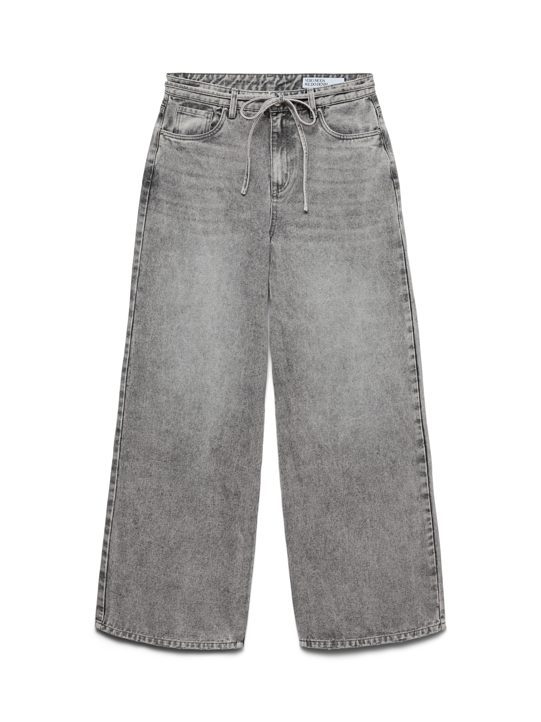 VERO MODA VMWIEN wide belt jeans in light grey denim - Image 3