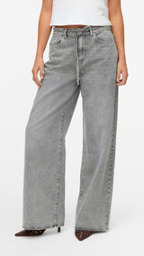 VERO MODA VMWIEN wide belt jeans in light grey denim - Image 5