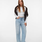 VERO MODA VMWIEN wide belt jeans in light blue denim - Image 1