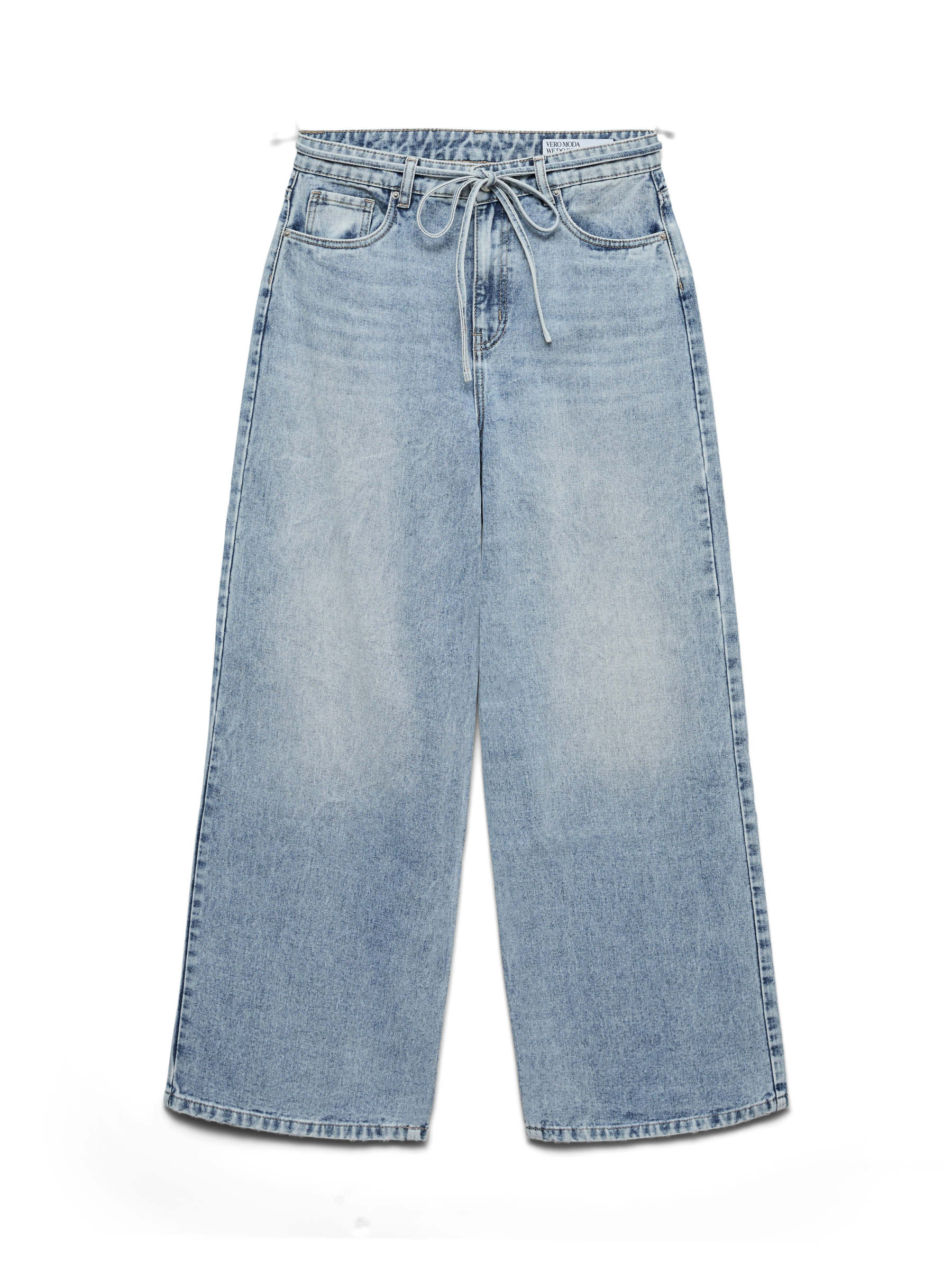 VERO MODA VMWIEN wide belt jeans in light blue denim - Image 3