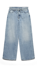 VERO MODA VMWIEN wide belt jeans in light blue denim - Image 3