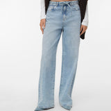 VERO MODA VMWIEN wide belt jeans in light blue denim - Image 5