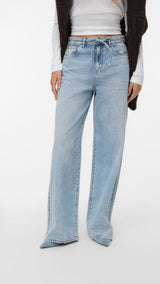 VERO MODA VMWIEN wide belt jeans in light blue denim - Image 5