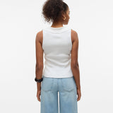 VERO MODA VMWILLOW v-neck polo top in snow white - Image 2