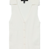 VERO MODA VMWILLOW v-neck polo top in snow white - Image 3