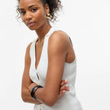 VERO MODA VMWILLOW v-neck polo top in snow white - Image 5