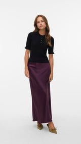 VERO MODA VMWONDER 2/4 polo pullover in black - Image 1
