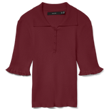 VERO MODA VMWONDER 2/4 polo pullover in syrah - Image 3