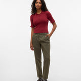 VERO MODA VMWONDER 2/4 polo pullover in syrah - Image 4