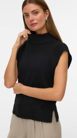 VERO MODA VMWOW highneck vest - black