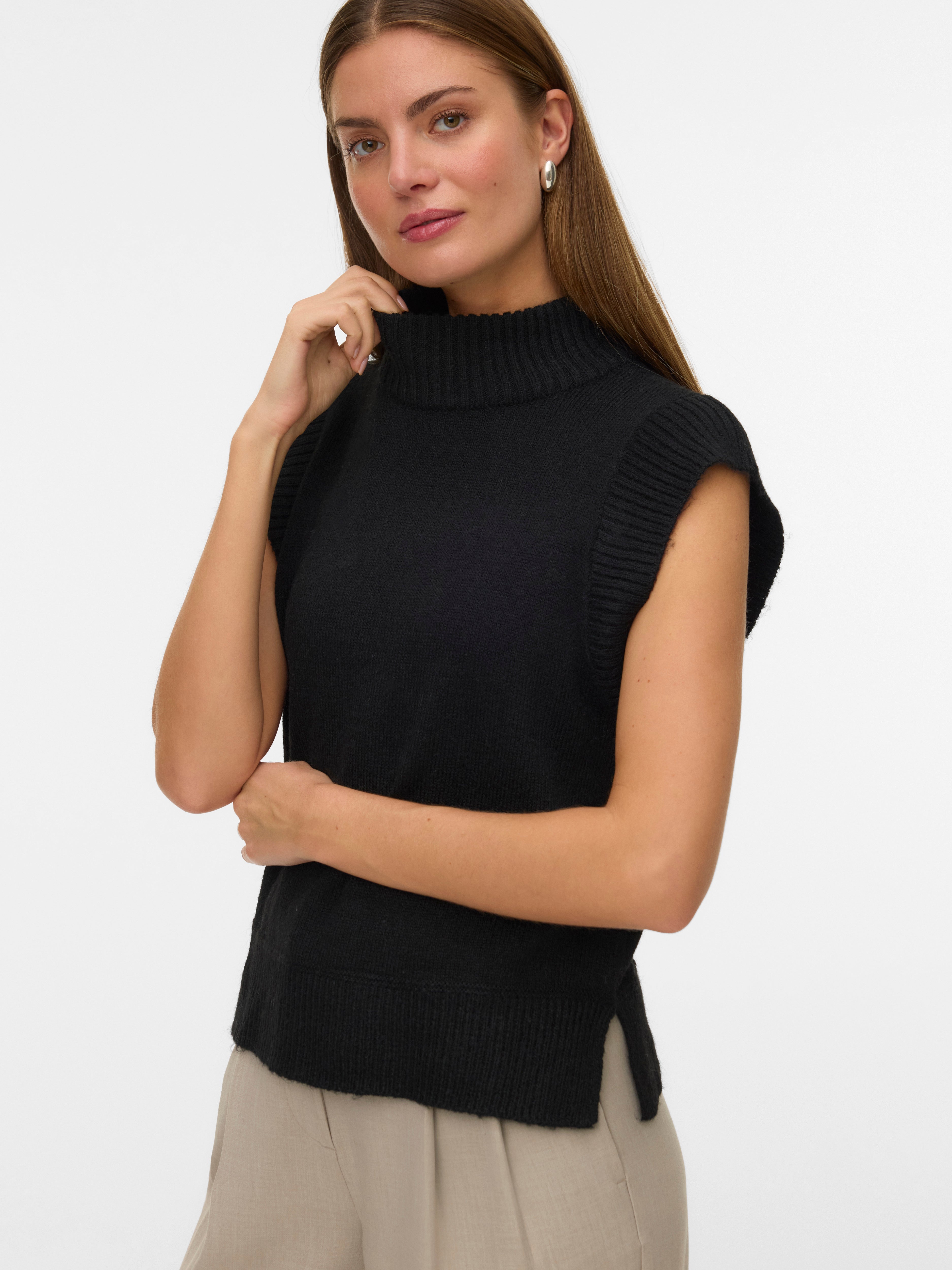 VERO MODA VMWOW highneck vest - black