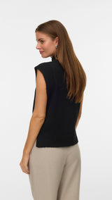 VERO MODA VMWOW highneck vest - black