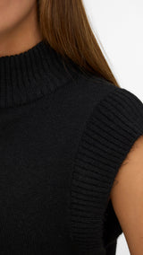VERO MODA VMWOW highneck vest - black