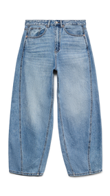 VERO MODA VMZELDA barrel denim jeans mix in medium blue denim - Image 3